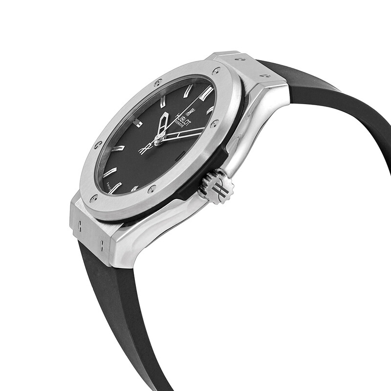 Hublot Classic Fusion Black Dial Black Rubber Strap Men's Watch