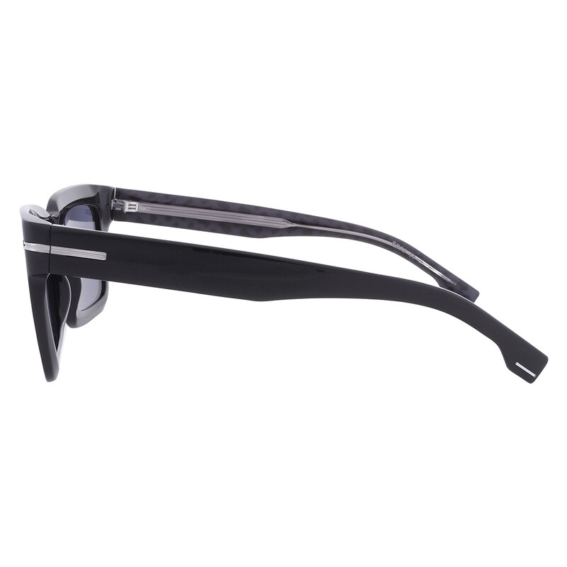 NWT Hugo Boss BOSS 1501/S-0INA KU Pattern Black Rectangle 51mm Sunglasses HUGO BOSS 1501 S INA KU Sunglasses Black Frame Blue Lenses  main image 2