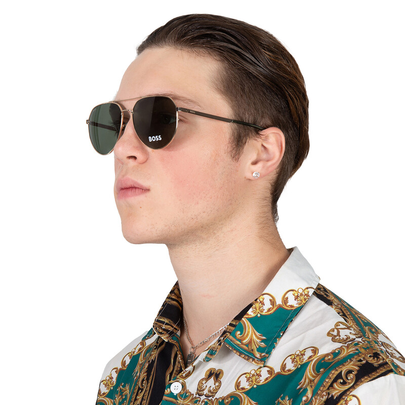 Hugo Boss Green Pilot Men's Sunglasses BOSS 1473/F/SK 0J5G/QT 61
