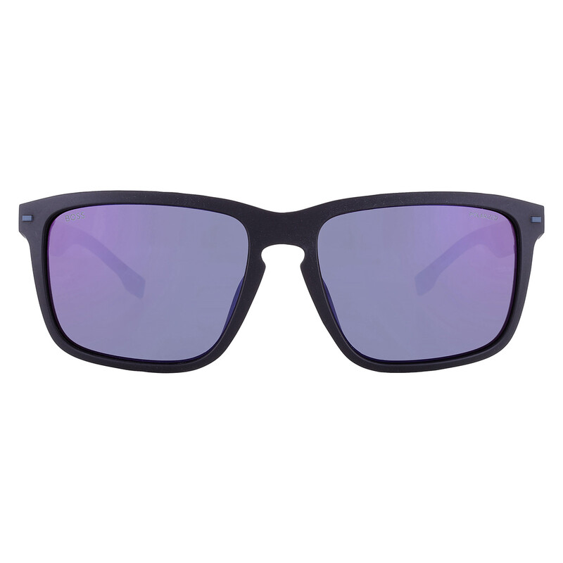 Hugo Boss Polarized Blue Mirror Rectangular Men's Sunglasses BOSS 1542 ...