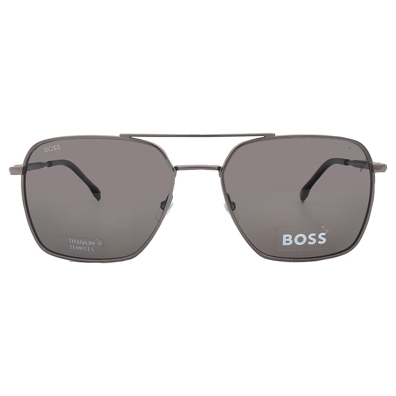 Hugo Boss Polarized Grey Navigator Men's Sunglasses BOSS 1414/S