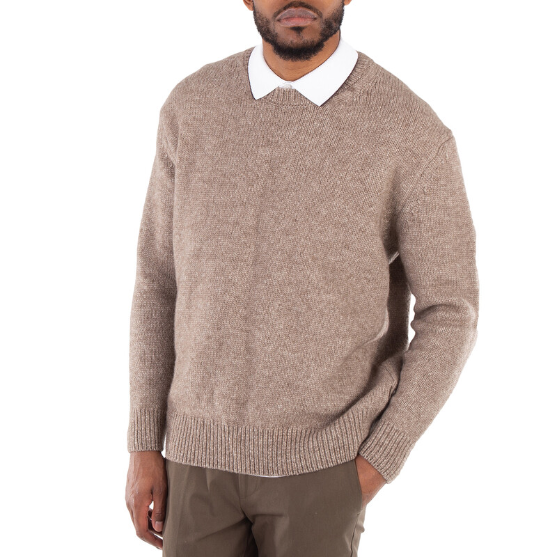 Hugo Boss Wool Silk and Bison Hair Relaxed-Fit Sweater, Size Large