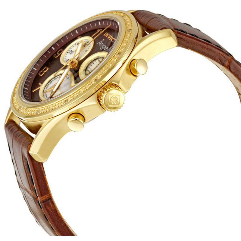 Invicta Angel #12989 Goldtone/Brown Leather Chronograph Women\'s Watch Angel model 12989 | InvictaWatch.com main image 4