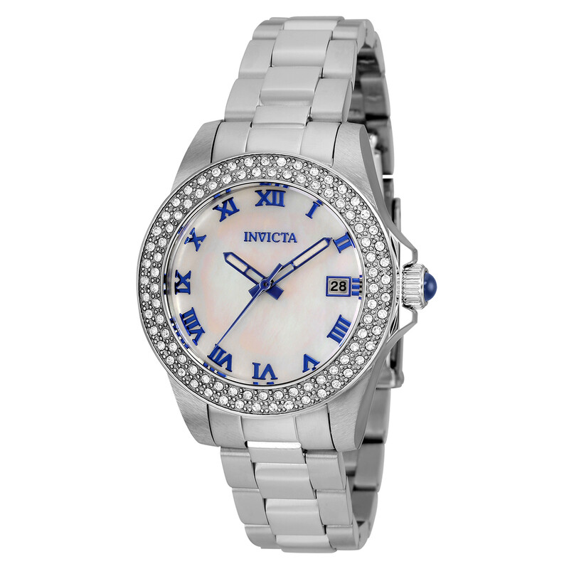 Invicta Silver-Tone Watch with Mother-of-Pearl Dial Invicta 28655 Angel Women main image 4