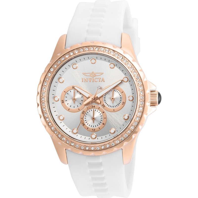 Invicta Angel Multi-Function Silver Dial White Polyurethane  display picture 2