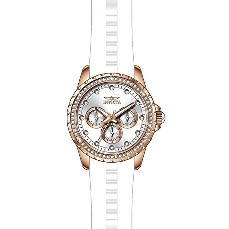 Versace Versus White Angel Strap Watch! Invicta Angel 38mm Silver Tone Dial White Silicone Quartz  main image 3