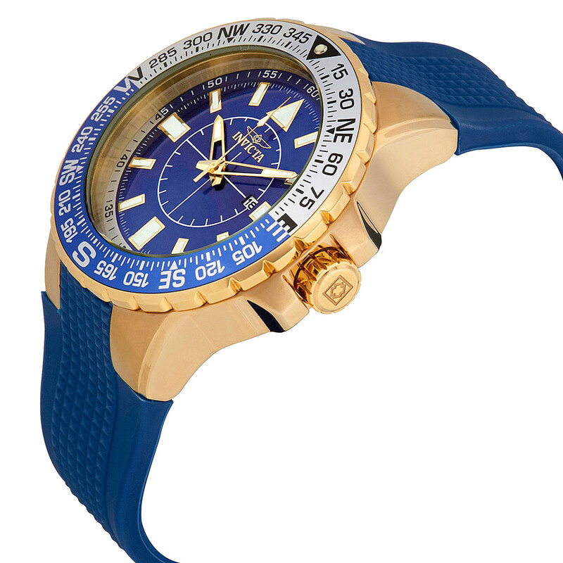 Invicta Aviator Zager Exclusive Blue Dial Blue Silicone Men's