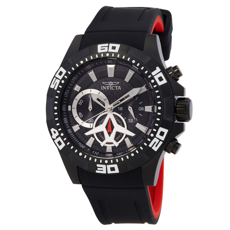 Invicta Aviator Multi-Function Black Carbon Fiber Dial Black