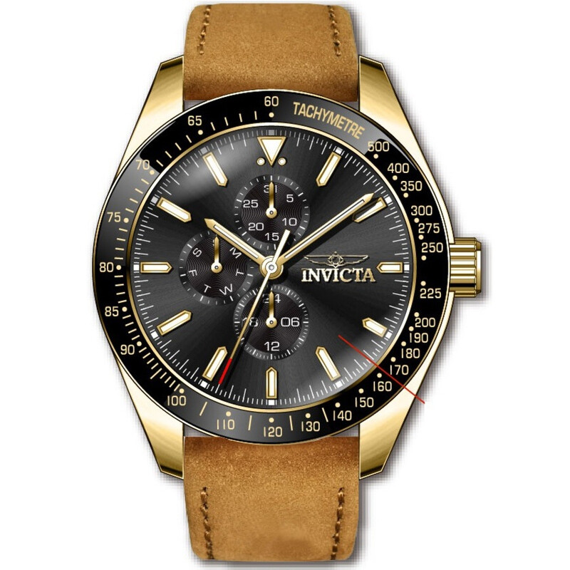 Invicta Aviator Quartz Black Dial Men's Watch 38984 886678528141