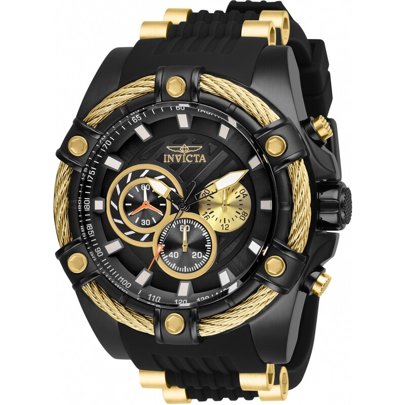Invicta Bolt Chronograph Quartz Black Dial Men display picture 2