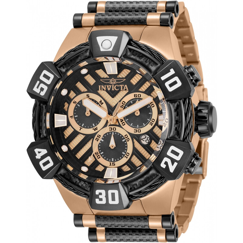 Invicta Bolt Chronograph Quartz Gunmetal and Rose Dial Men display picture 3