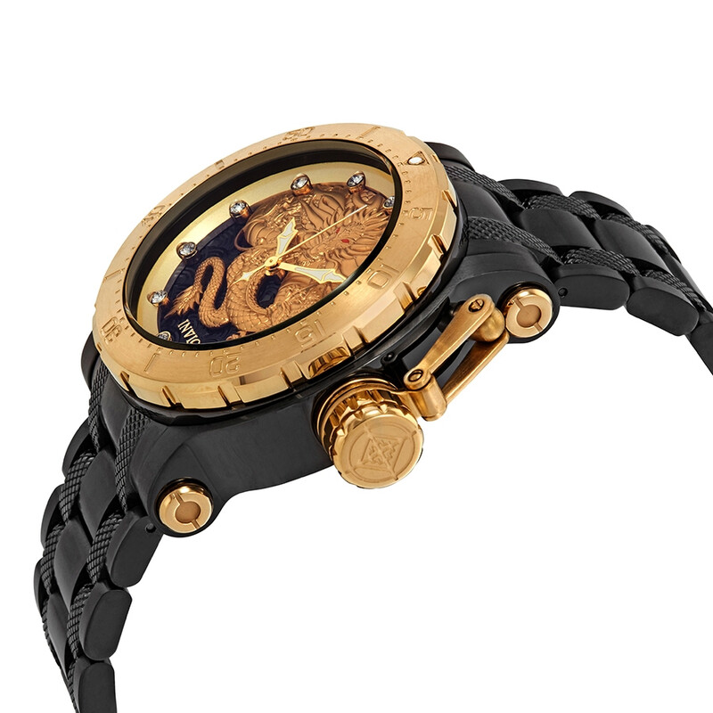 Invicta Coalition Forces Dragon Automatic Crystal Gold Dial Men's