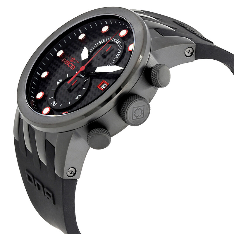 Invicta DNA Black Carbon Fiber Dial Black Rubber Men's Watch 10428 ...