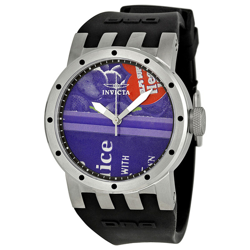 Invicta DNA Recycled Art Purple Dial Black Rubber Ladies Watch 10440 ...