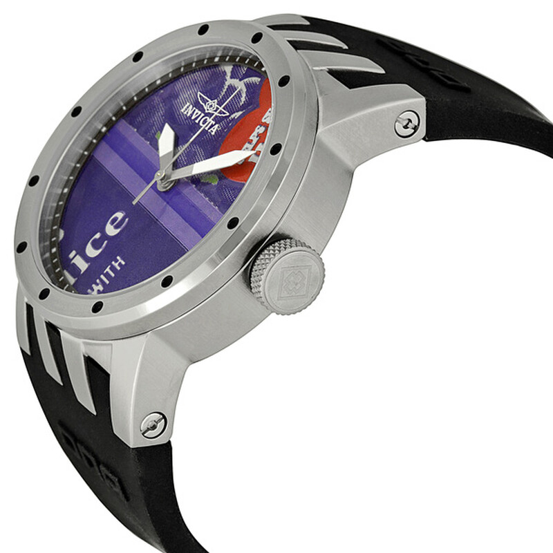 Invicta DNA Recycled Art Purple Dial Black Rubber Ladies Watch 10440 ...