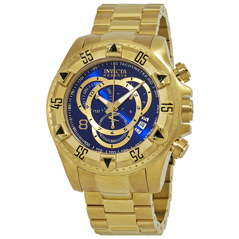 Invicta Excursion Chronograph Blue Dial Gold-plated Men's Watch