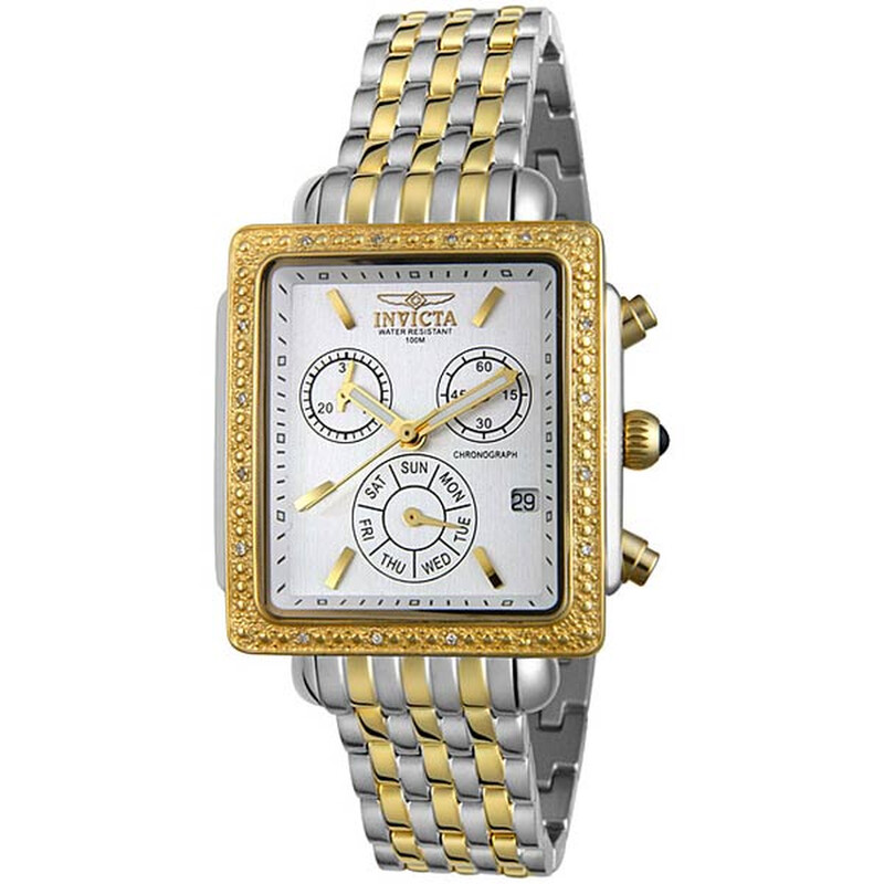 Invicta Ladies Square Angel Diamond Two-Tone Chronograph  display picture 2