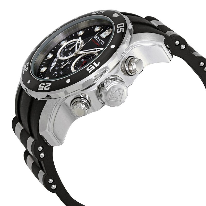 Invicta Men Pro Diver Ocean Master Chronograph Black Dial Black