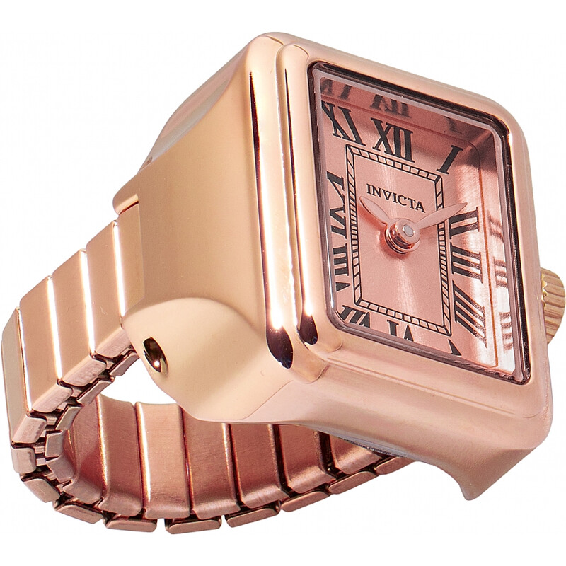 Invicta Mini Ring Watch Angel Quartz Rose Gold Dial Ladies 