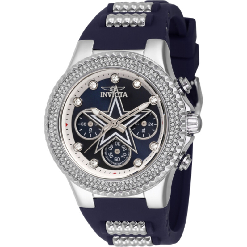 42742 Invicta NFL Dallas Cowboys Chronograph Quartz Crystal Blue Dial Ladies ...