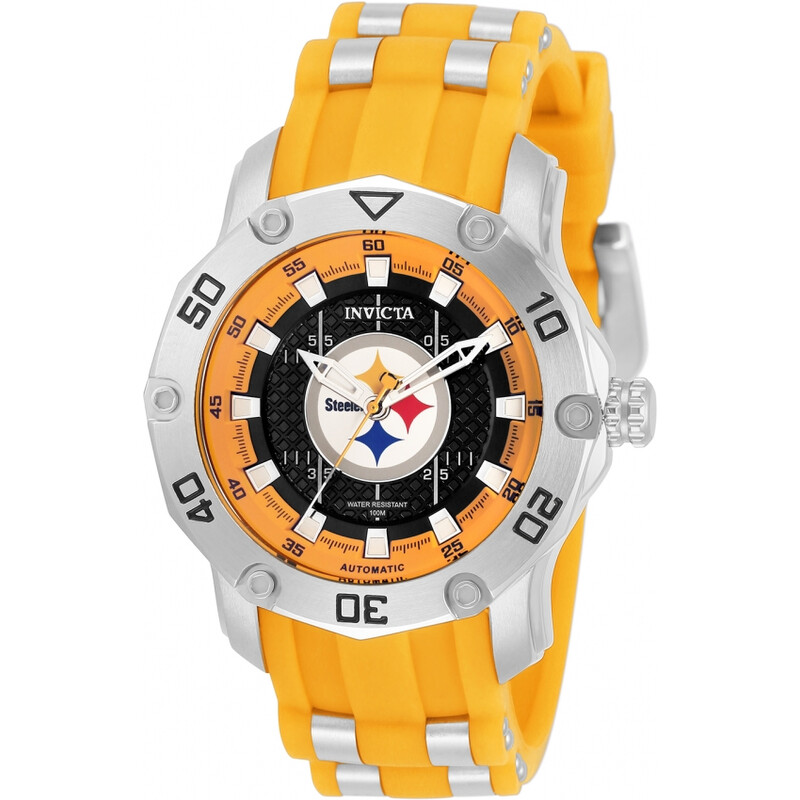 Invicta Women’s Gold-Tone Pittsburgh Steelers Watch - Yellow Dial INVICTA 33034 NFL 58mm Sea Hunter Gen II Auto Brclt. Watch  main image 3