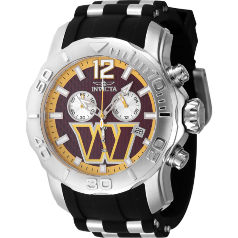 Washington Commanders Clock Invicta NFL Washington Commanders Chronograph GMT Quartz Men's Watch ...