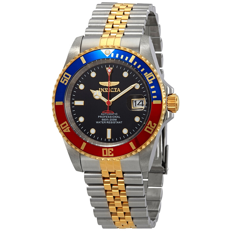Invicta Pro Diver Automatic Black Dial Pepsi Bezel Men's Watch