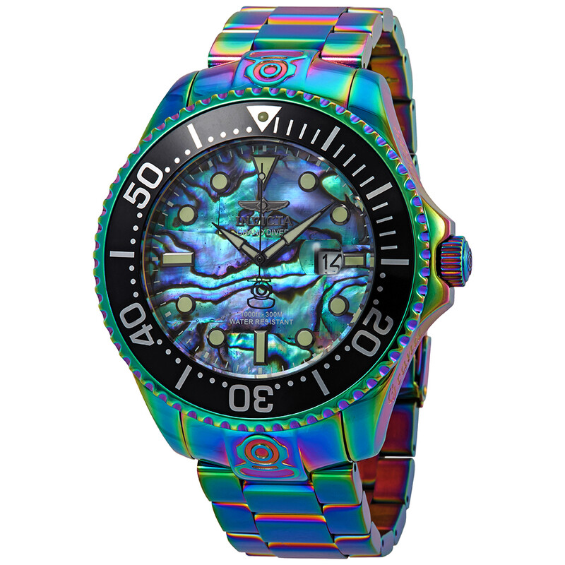 Invicta Pro Diver Automatic Blue Green Abalone Dial Iridescent