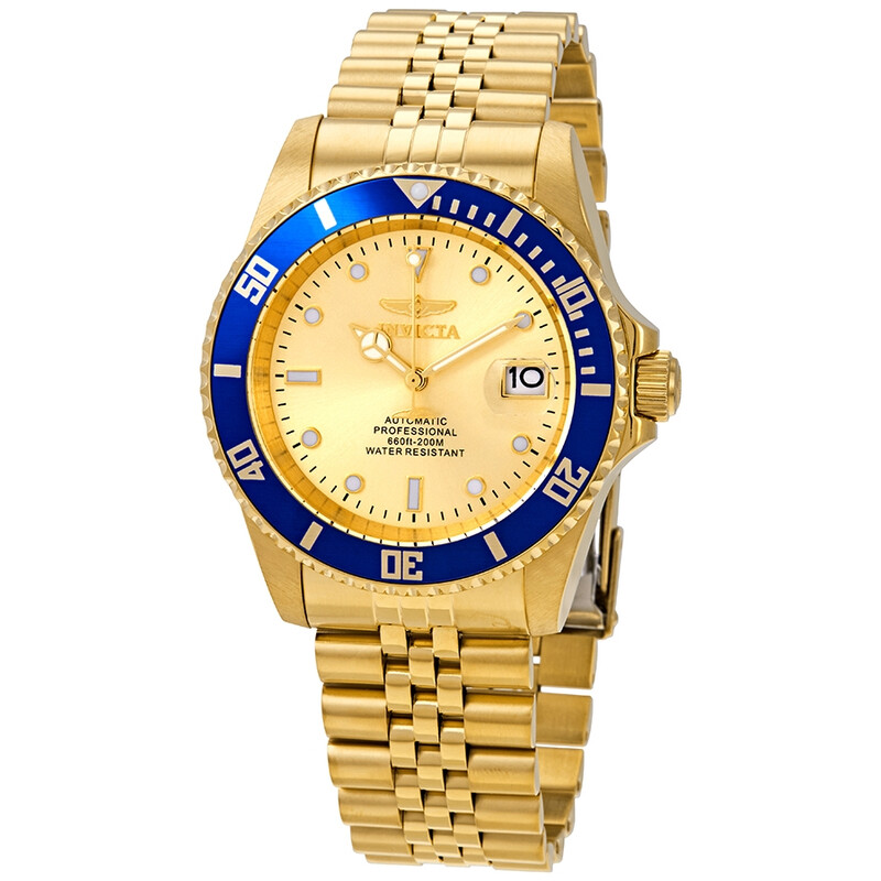 Invicta Pro Diver Automatic Date Gold Dial Men's Watch 29185