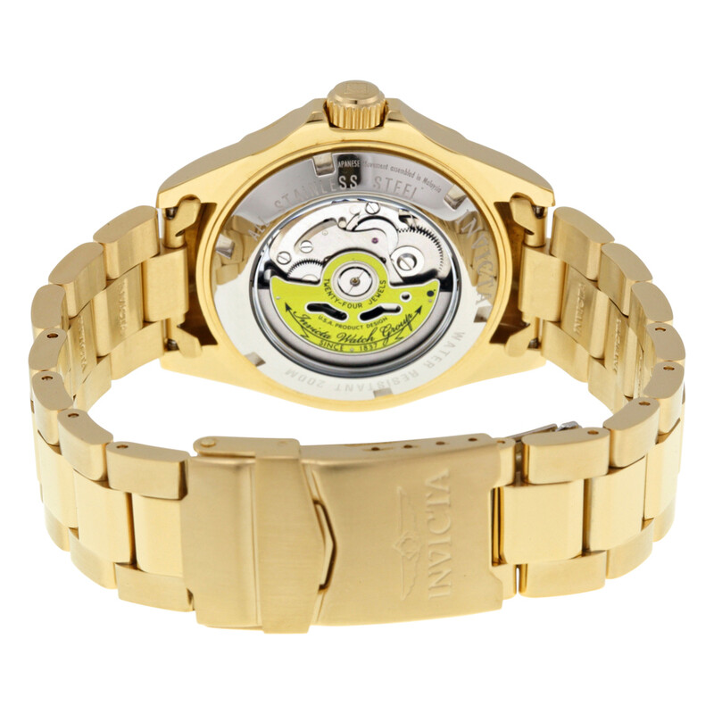 Invicta Pro Diver Automatic Black Dial Gold-plated Men's Watch