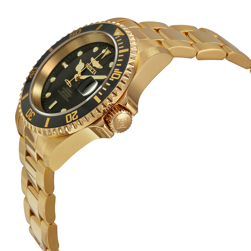 Invicta Pro Diver Black Dial Yellow Gold-plated Men's Watch 8929C