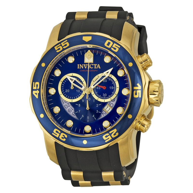 Invicta Pro Diver Chronograph Blue Dial Black Rubber Men's Watch