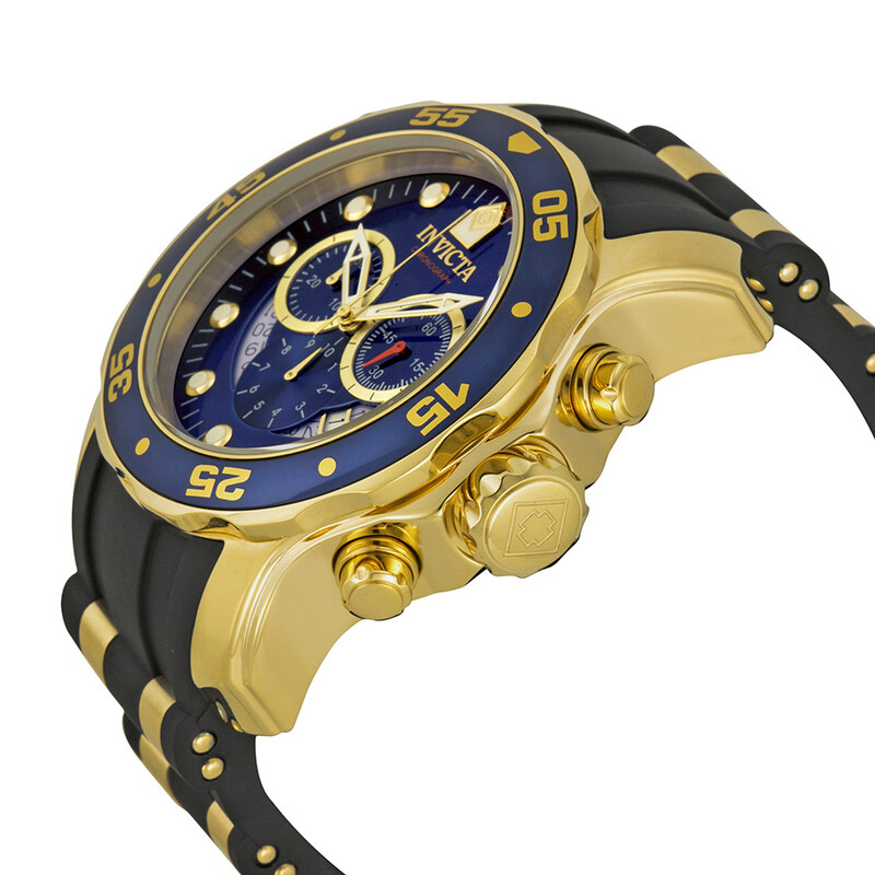 Invicta Pro Diver Chronograph Blue Dial Black Rubber Men's Watch