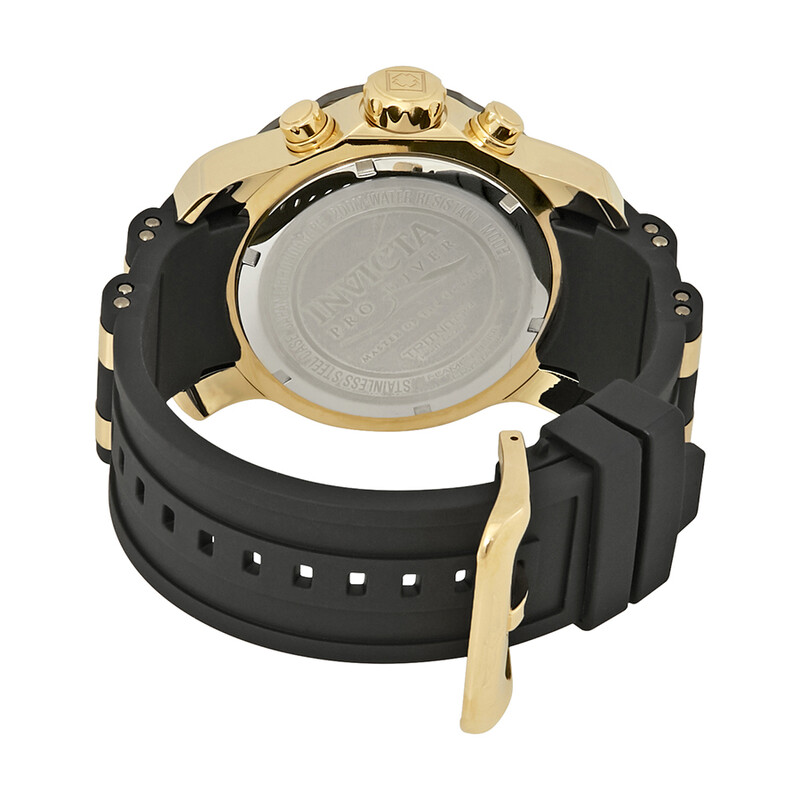 Invicta Pro Diver Chronograph Champagne Dial Black Polyurethane