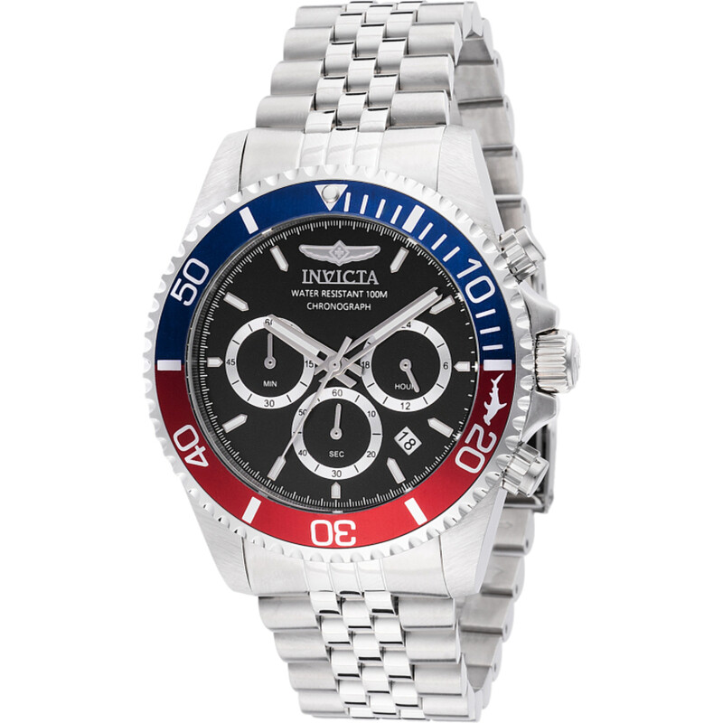 Invicta Pro Diver Chronograph Quartz Black Dial Pepsi Bezel Men's