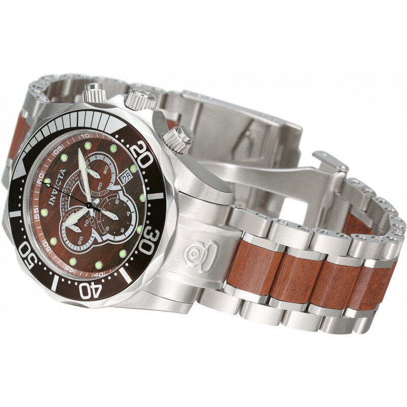 Invicta Pro Diver Dark Wood-Grain Dial Men's Watch 0164