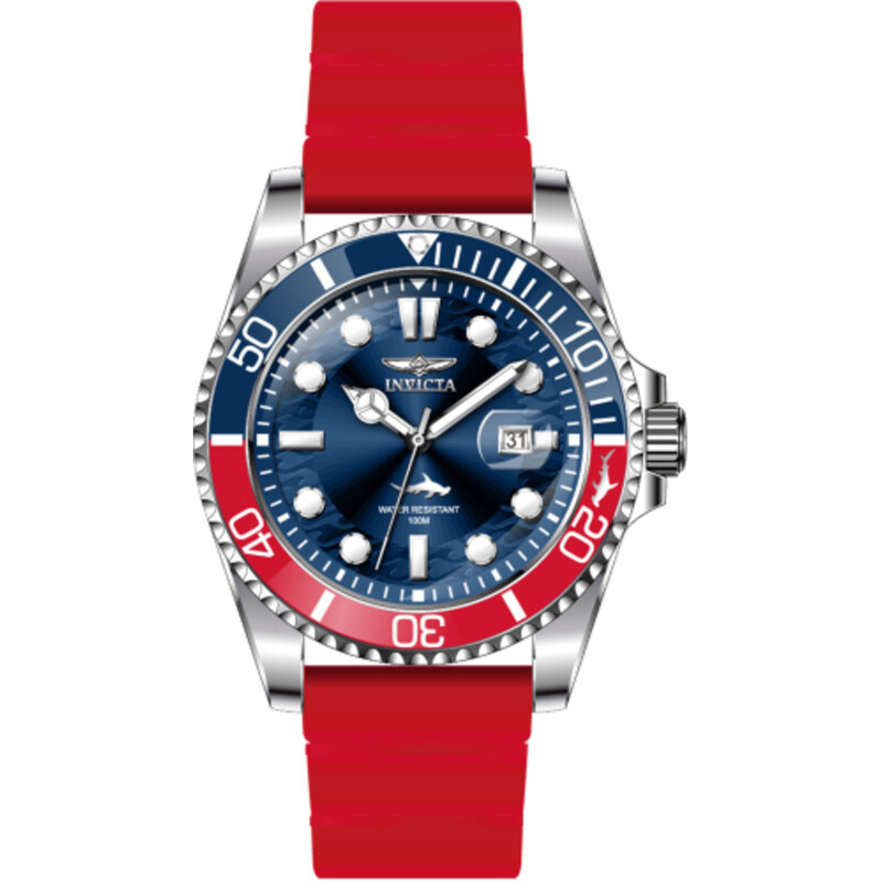 iDNOU JCFT X3RD ジャケット Sサイズ 青/赤 Invicta Pro Diver Date Quartz Blue Dial Pepsi Bezel Men's Watch