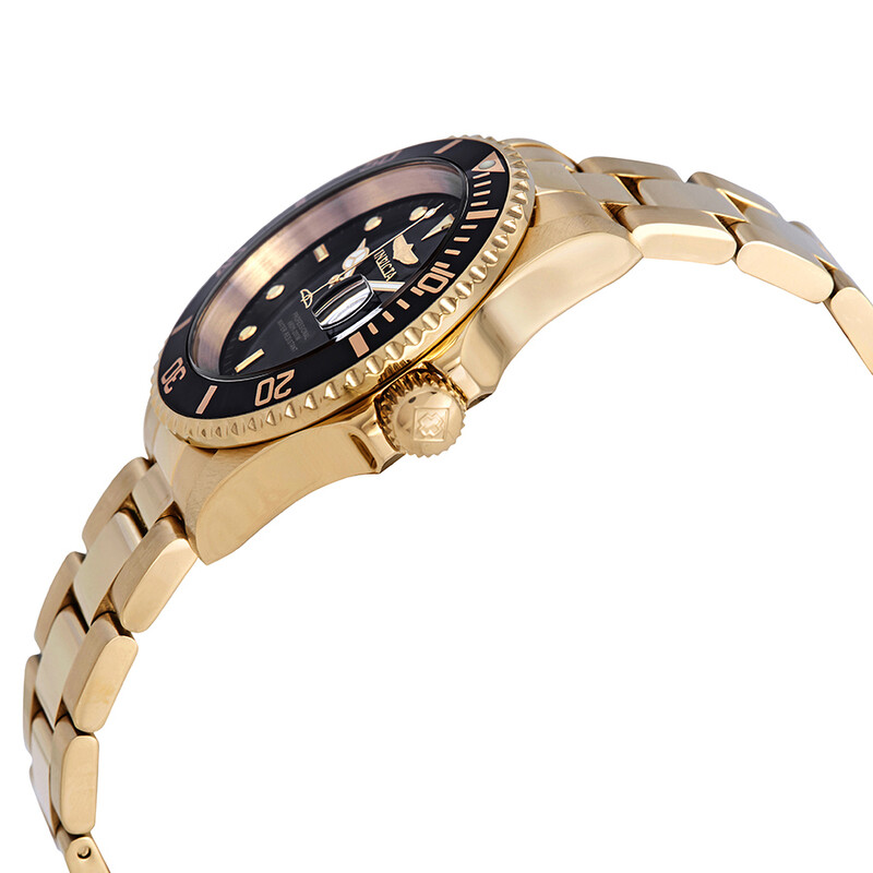 Invicta Pro Diver Gold-tone Black Dial 40 mm Men's Watch 26975