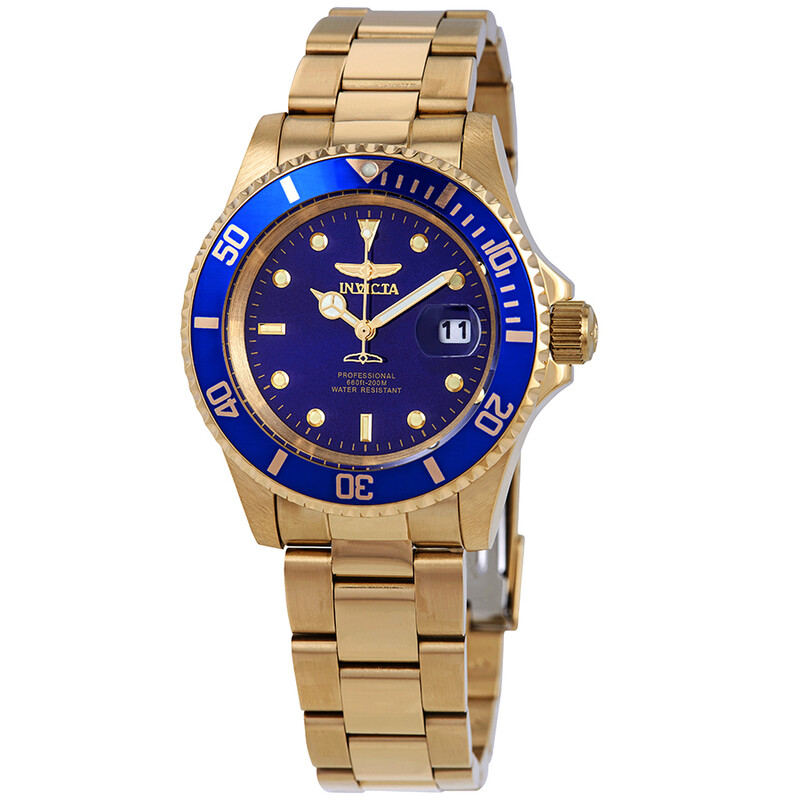 Invicta Pro Diver Gold-tone Blue Dial 40 mm Men's Watch