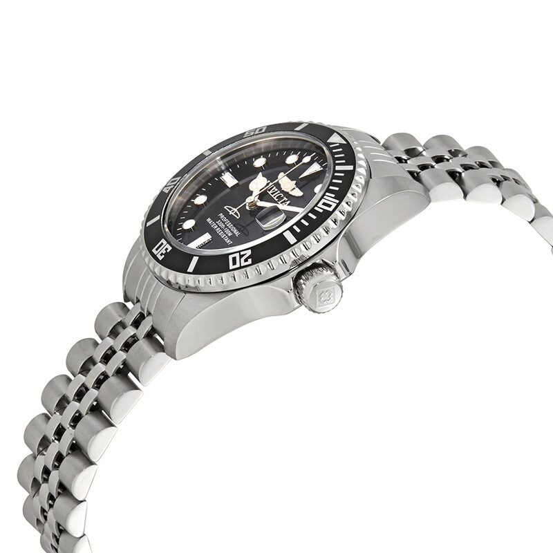 Invicta Pro Diver Quartz Black Dial Stainless Steel Ladies Watch
