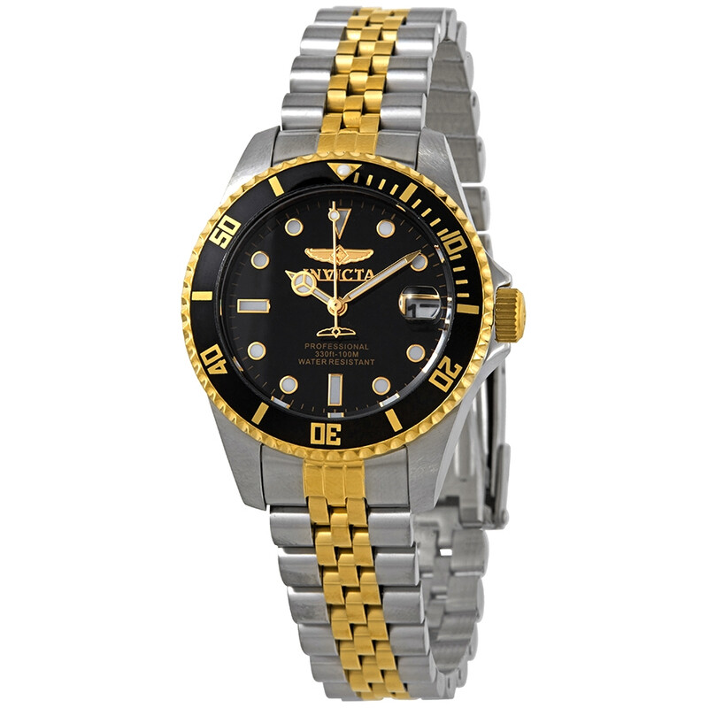 Invicta Pro Diver Quartz Black Dial Two-tone Ladies Watch 29189