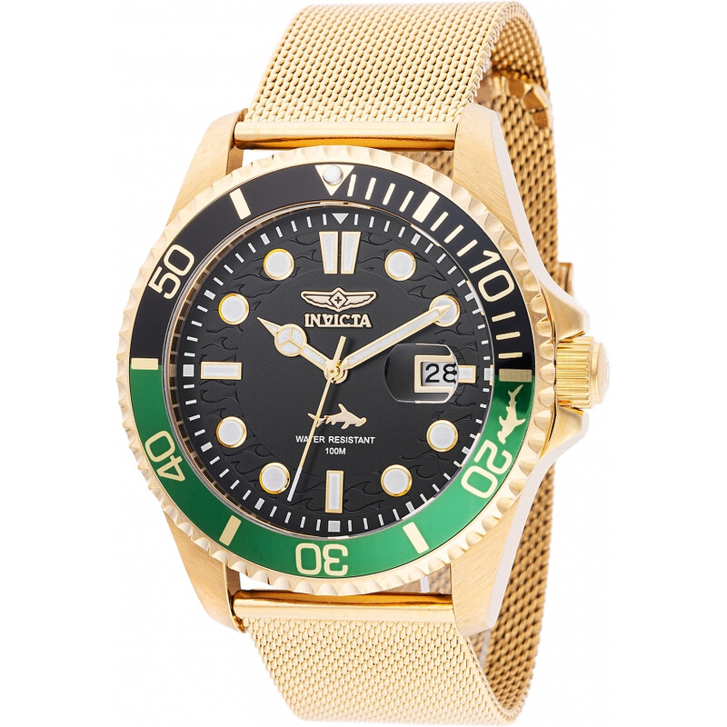 Invicta Pro Diver Quartz Black Dial Sprite Bezel Men's Watch 47179