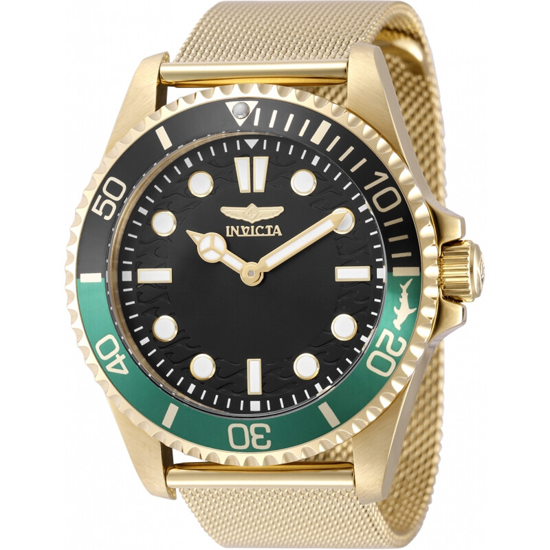 Invicta Gold Mesh Dive Watch with Black Dial Invicta Men main image 4