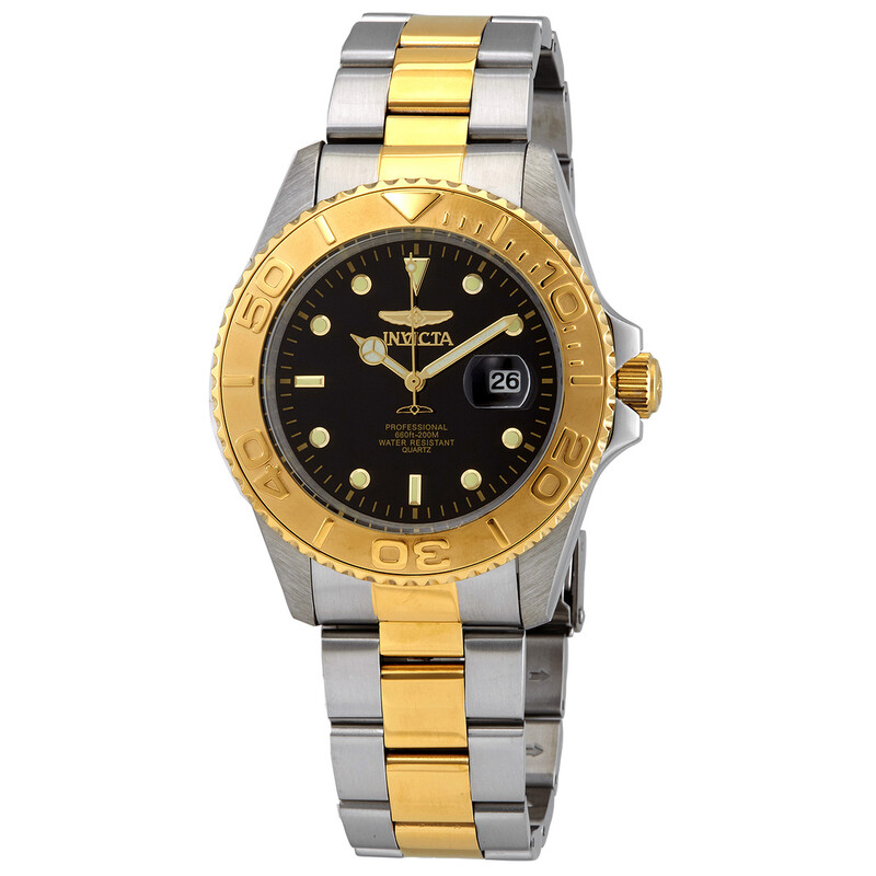 Invicta Pro Diver Quartz Black Dial Two-tone Men