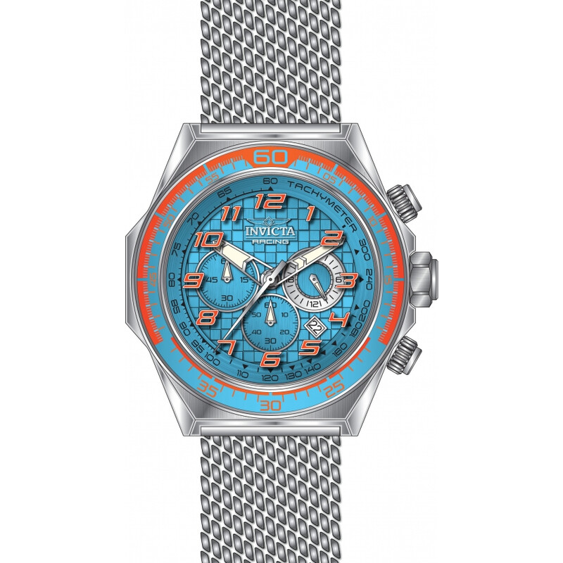 Invicta Racing Chronograph GMT Quartz Light Blue Dial Men's Watch