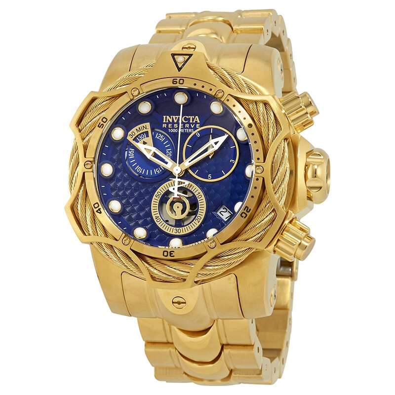 Invicta Reserve Blue Dial Men's Gold-tone Chronograph Watch 27701