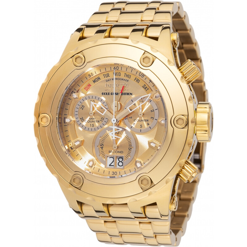 Invicta Reserve Chronograph Quartz Gold Dial Men's Watch 48607