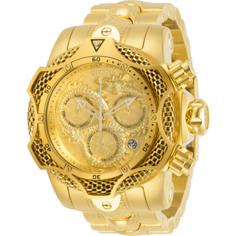 Invicta Reserve Venom Dragon Chronograph Quartz Gold Dial Men's