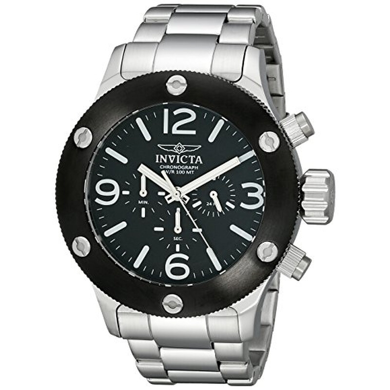 Invicta Russian Diver Chronograph Black Dial Stainless Steel Men's