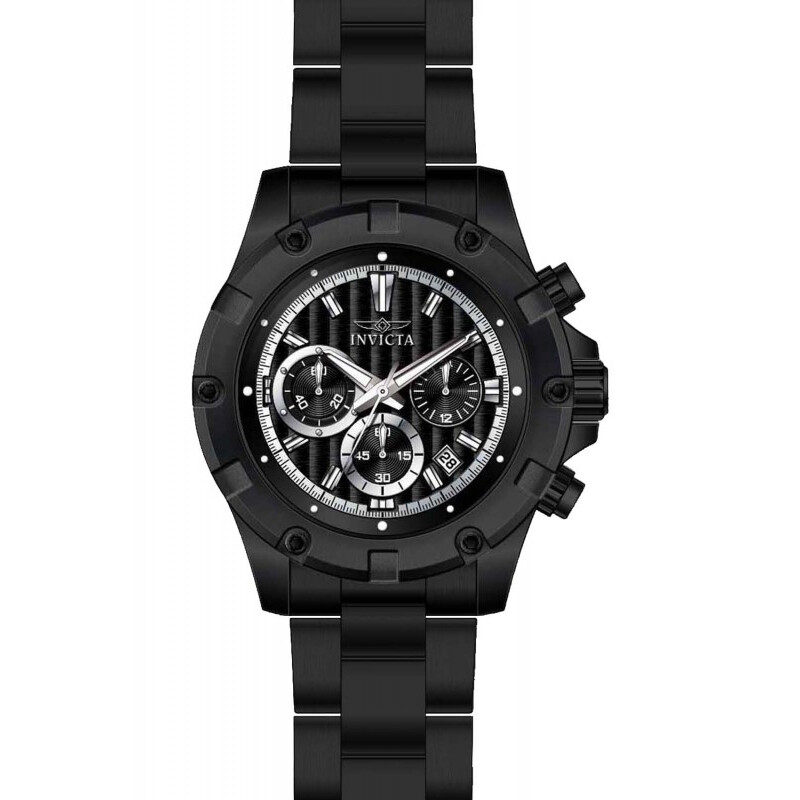 Invicta Specialty Chronograph Black Dial Black Silicone Men's